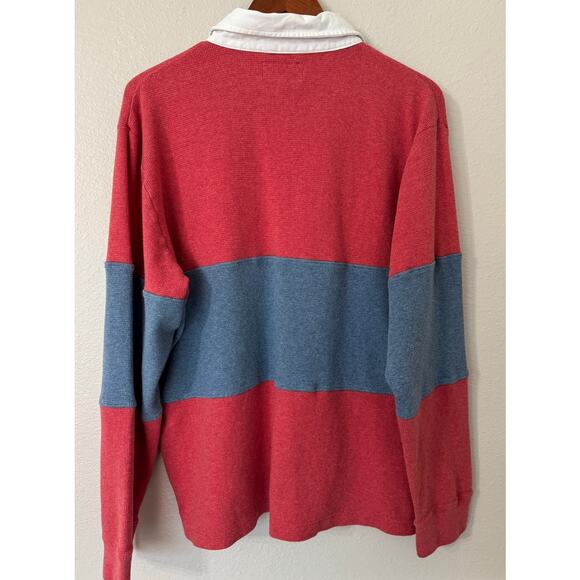 Bonobos‎ Red and Blue Thermal Collared Long Sleeve Shirt Size XL - Picture 2 of 5